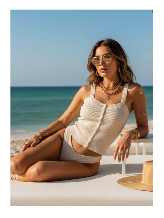 Mora Tops - Mora ❤︎︎ Made with Love ❤︎︎ Hand Knit Boho Festival Cami Tank Top ❤︎︎ Ivory M